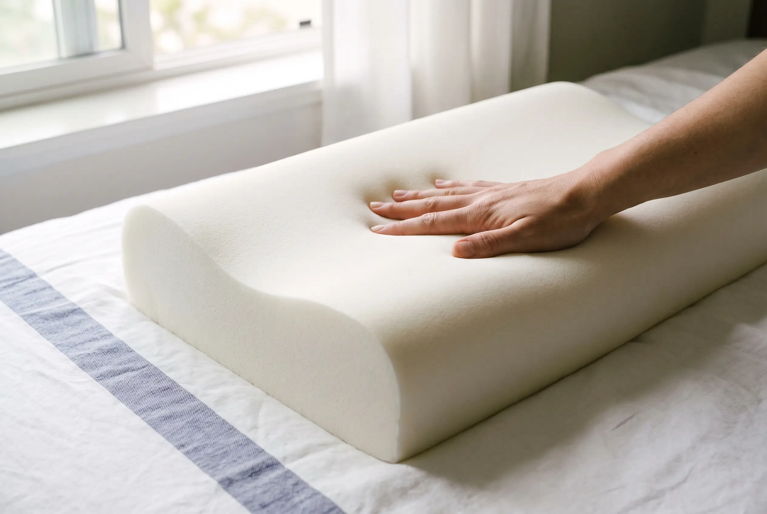 Close-up of a clean modern pillow